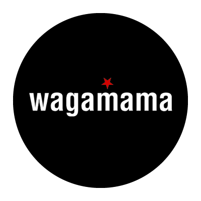 wagamama logo in black circle