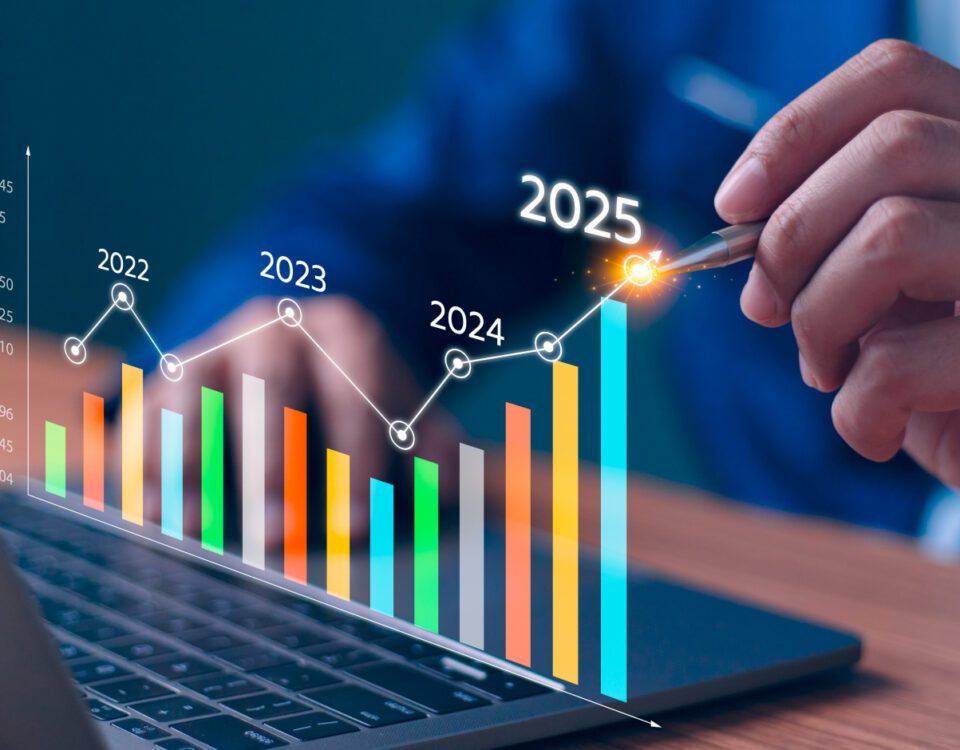 Graph showing results improving over time with 2025 being the high point